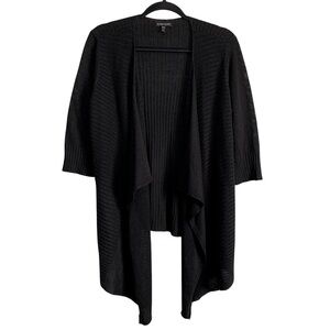 Eileen Fisher Linen & Silk Blend Open Draped Knit Cardigan